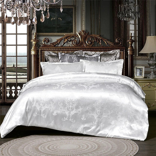 ALDO Bedding >Comforters & Sets White / 150x200cm Luxury White Palace Quilt Duvet Bedding Set & Pillowcases