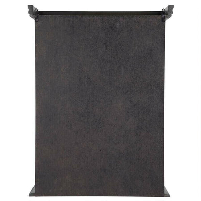 ALDO Cabinets & Storage>Curio Tuscan Country Style Handmade Hardwood Ebony Black Finish Wall Curio Cabinet