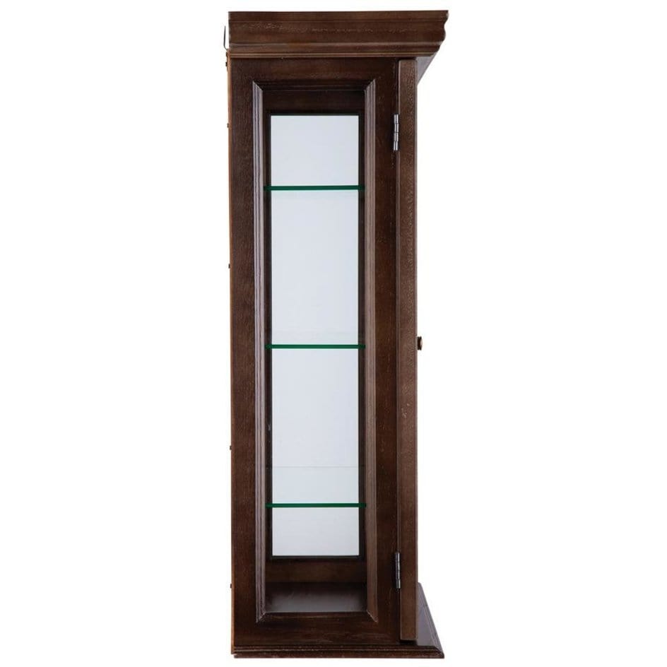 ALDO Cabinets & Storage>Curio Tuscan Country Style Handmade Hardwood Walnut Finish Wall Curio Cabinet