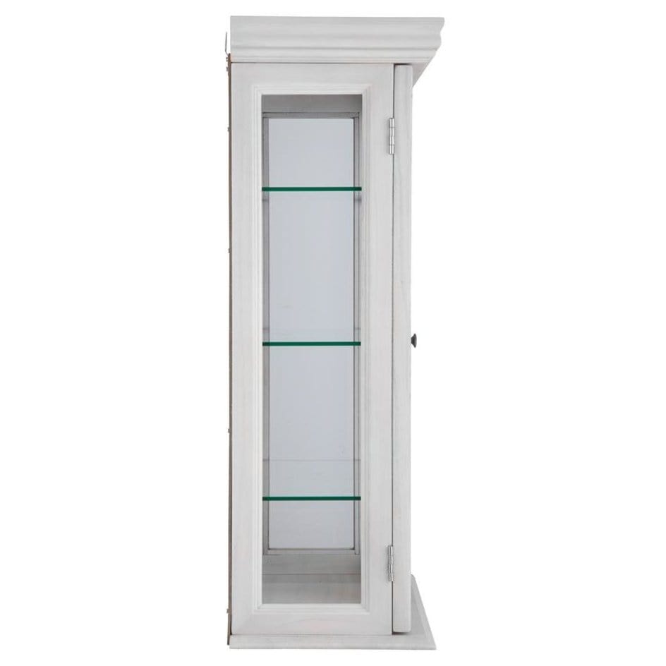 ALDO Cabinets & Storage>Curio Tuscan Country Style Handmade Hardwood White Finish Wall Curio Cabinet