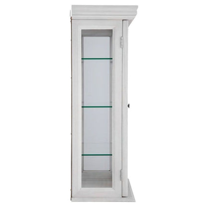 ALDO Cabinets & Storage>Curio Tuscan Country Style Handmade Hardwood White Finish Wall Curio Cabinet