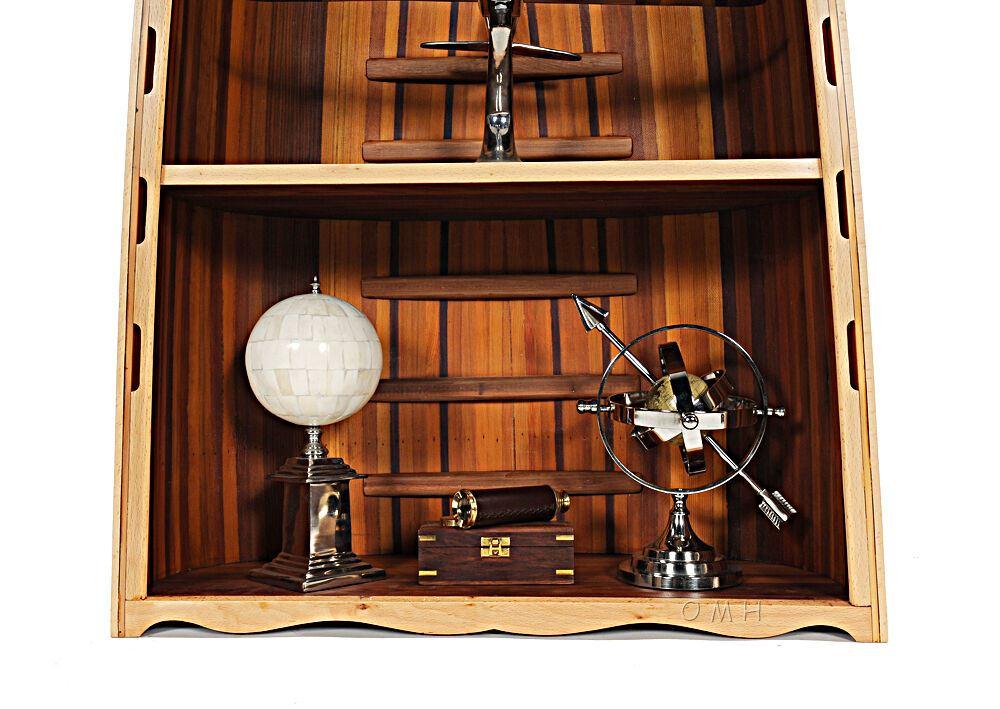 ALDO Cabinets & Storage L: 90 W: 31 H: 20.5 Inches / new / wood Canoe Bookshelf With Built 5 Shelves Wood Bookcase