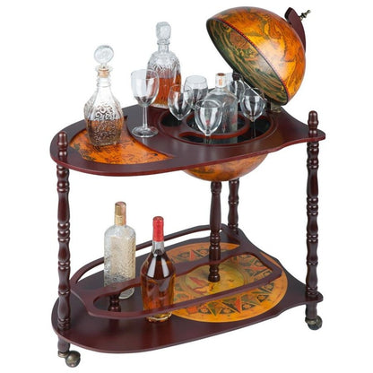 ALDO Cabinets & Storage > Wine & Liquor Cabinets 27.5"Wx17.5"Dx34.5"H / new / wood Italian Style Globe Bar Cabinet With Extended Shelf