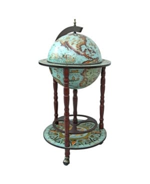 ALDO Cabinets & Storage > Wine & Liquor Cabinets Old World Italian Style Cielo Blue Globe Bar Liquor Cabinet
