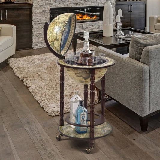 ALDO Cabinets & Storage > Wine & Liquor Cabinets Old World Italian Style Globe Bar Liquor and Wine Cabinet