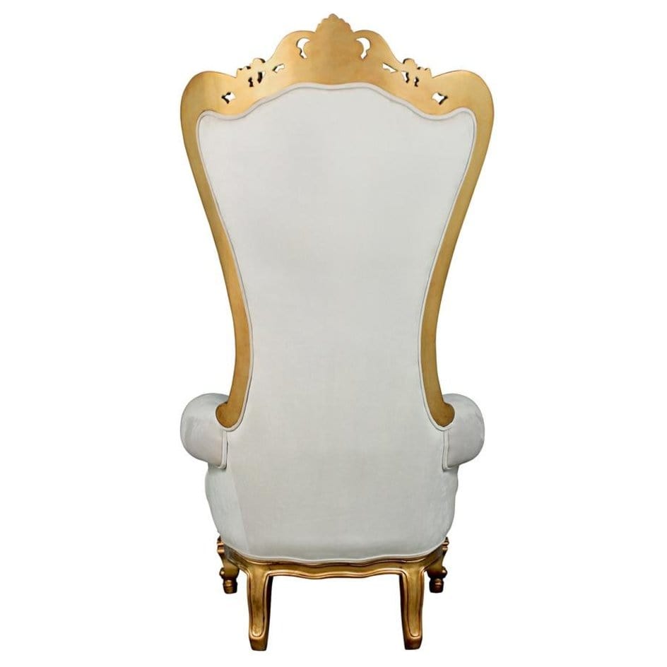 ALDO Chairs 33″Wx39″Dx69″H / NEW / wood Princess Great Royal Baroque Golden White Throne Armchair With Real Gold Leaf