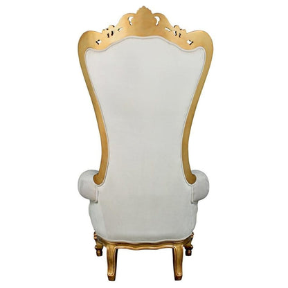 ALDO Chairs 33″Wx39″Dx69″H / NEW / wood Princess Great Royal Baroque Golden White Throne Armchair With Real Gold Leaf