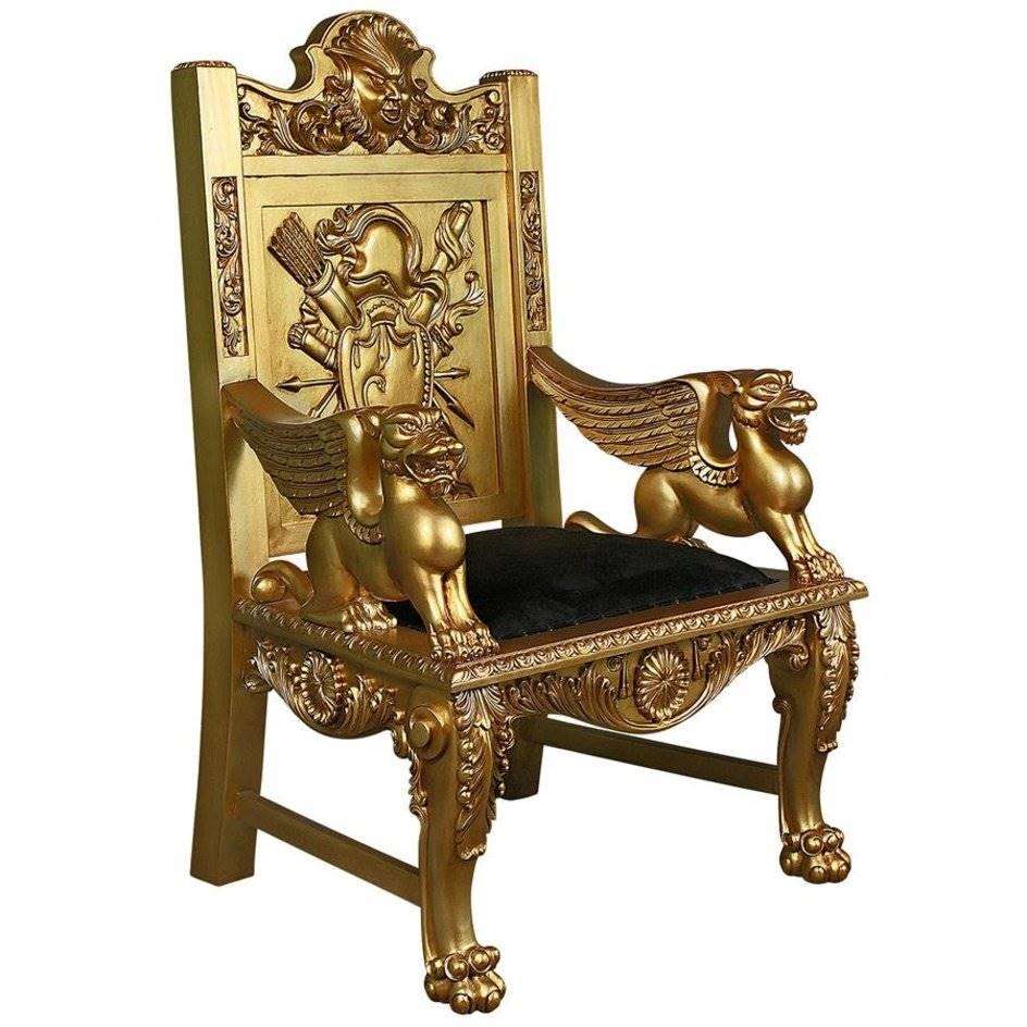 ALDO Chairs Anglo Saxon King Alfred the Great Golden Throne Chair