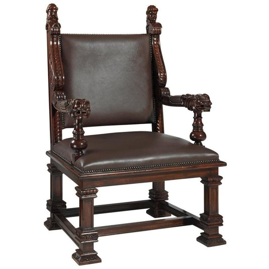 ALDO Chairs > Arm Chairs Victorian Style Lord Cumberland's Hand Carved Mahogany Royal Throne Chair