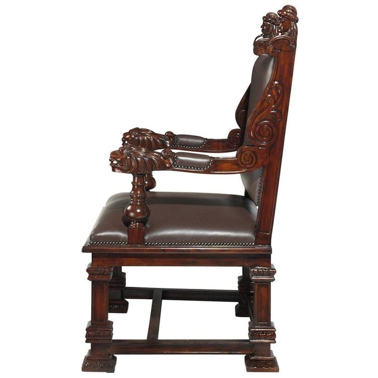 ALDO Chairs > Arm Chairs Victorian Style Lord Cumberland's Hand Carved Mahogany Royal Throne Chair