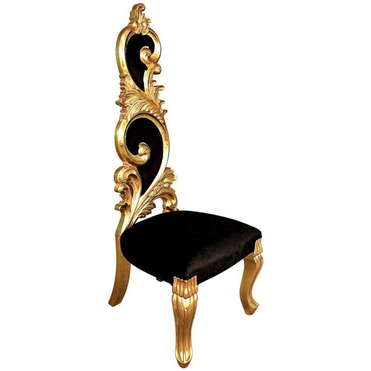 ALDO Chairs French Baroque Couture Hand Carved Solid Mahogany Dining Accent Chairs