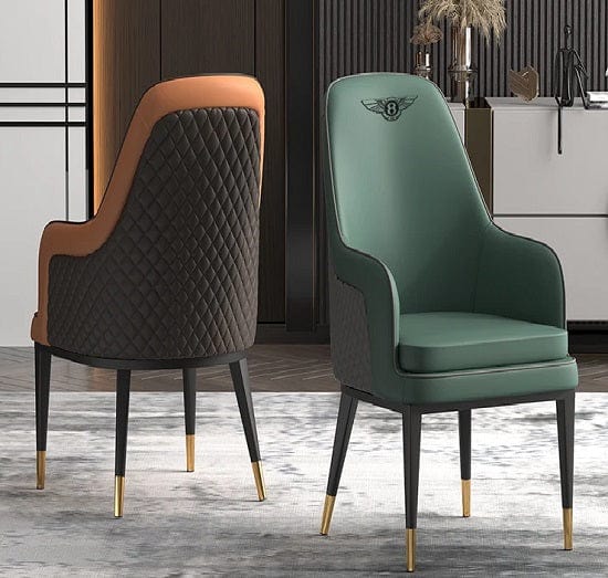 ALDO Chairs Premium Laxury Italian Bentley Design Dining Chairs with Faux Leather By Sillas De Comedor