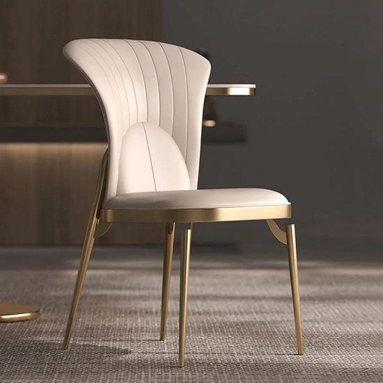 ALDO Chairs Premium Laxury Italian Modern Gold Metal Dining Chairs with Faux Leather By Sillas De Comedor