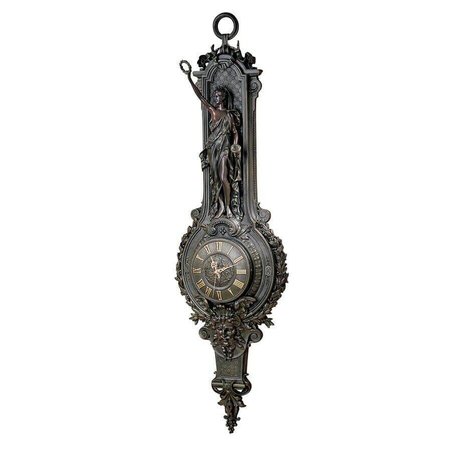 ALDO Clocks 14"Wx5"Dx51"H. 29 lbs. / NEW / resin French Style La Liberte Grande Palace Sculptural Wall Clock