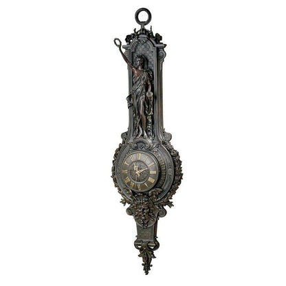 ALDO Clocks 14"Wx5"Dx51"H. 29 lbs. / NEW / resin French Style La Liberte Grande Palace Sculptural Wall Clock