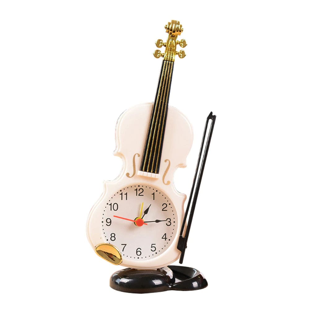 ALDO Clocks 8cm x 21.6cm/3.15' x 8.50" / Brown / resin Unique Violin Quartz Desktop Alarm Clock