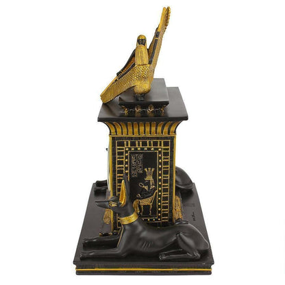 ALDO Clocks Egyptian Temple of God Anubis Sculptural  Desktop Clock