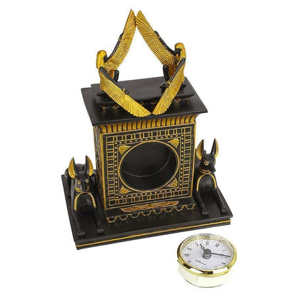 ALDO Clocks Egyptian Temple of God Anubis Sculptural  Desktop Clock
