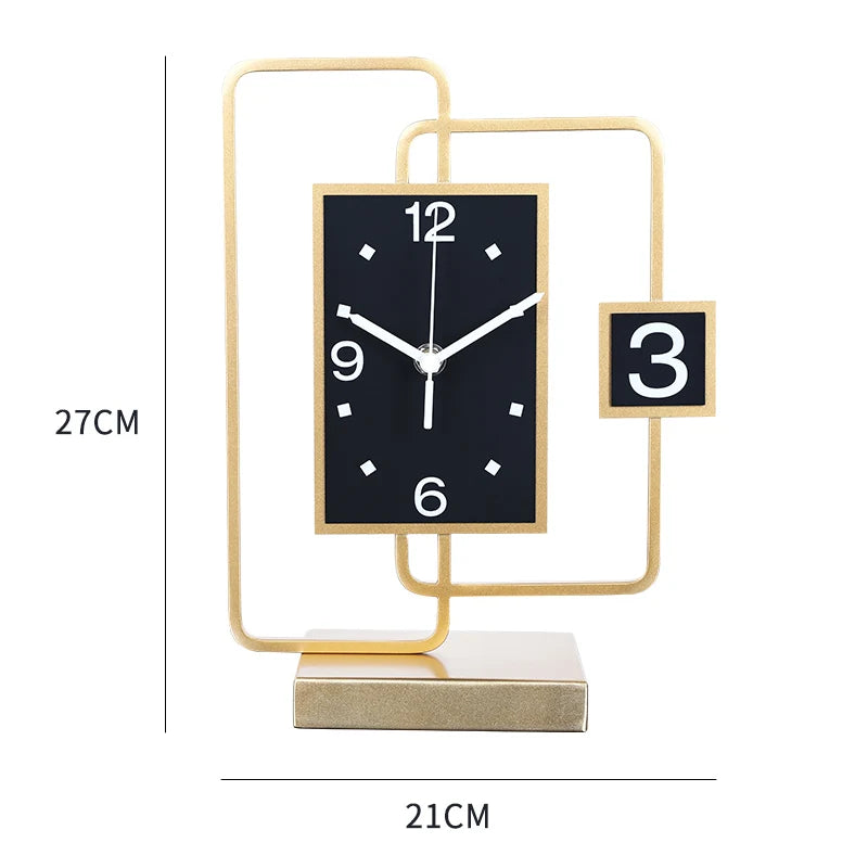 ALDO Clocks New / Gold / Metal Modern 3 D Relogio De Mesa Metal Quiet Desktop Quartz Clock