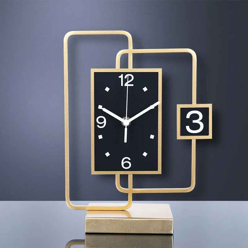ALDO Clocks New / Gold / Metal Modern 3 D Relogio De Mesa Metal Quiet Desktop Quartz Clock