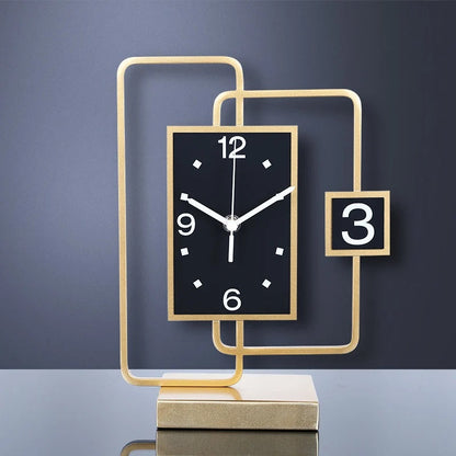 ALDO Clocks New / Gold / Metal Modern 3 D Relogio De Mesa Metal Quiet Desktop Quartz Clock