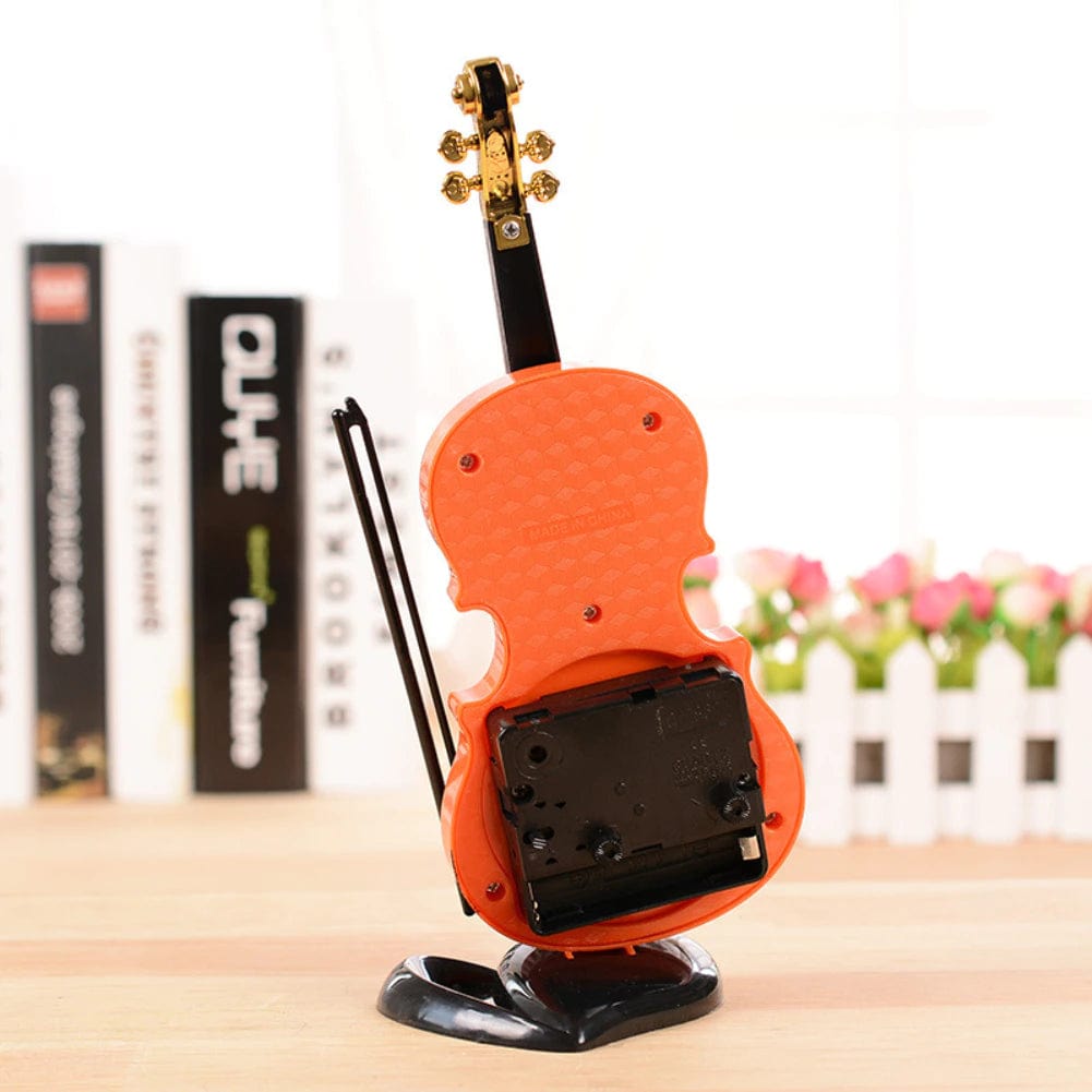 ALDO Clocks Unique Violin Quartz Desktop Alarm Clock