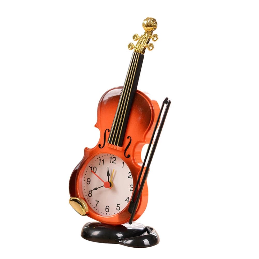 ALDO Clocks Unique Violin Quartz Desktop Alarm Clock