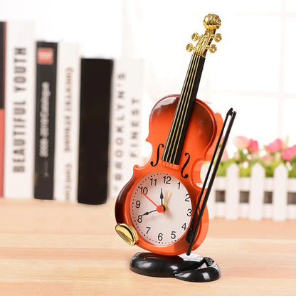 ALDO Clocks Unique Violin Quartz Desktop Alarm Clock
