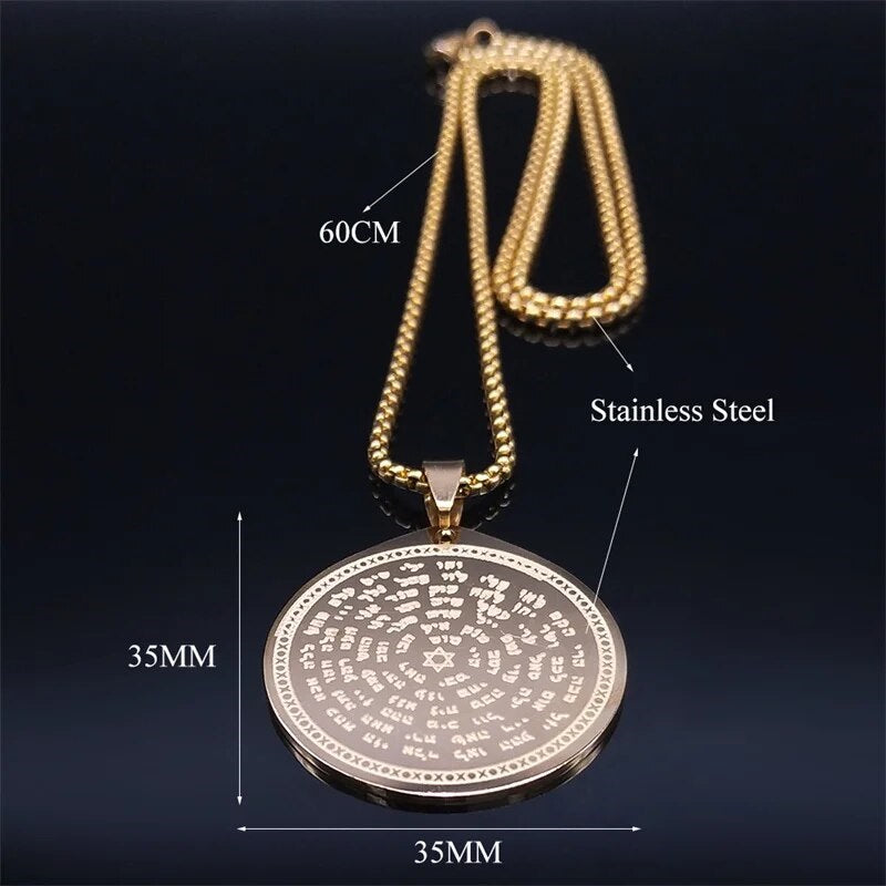 ALDO Clothing Accessories > Sunglasses Kabbalah Seal Pendant Necklass 72 names of God For all Around Protection in Your Life