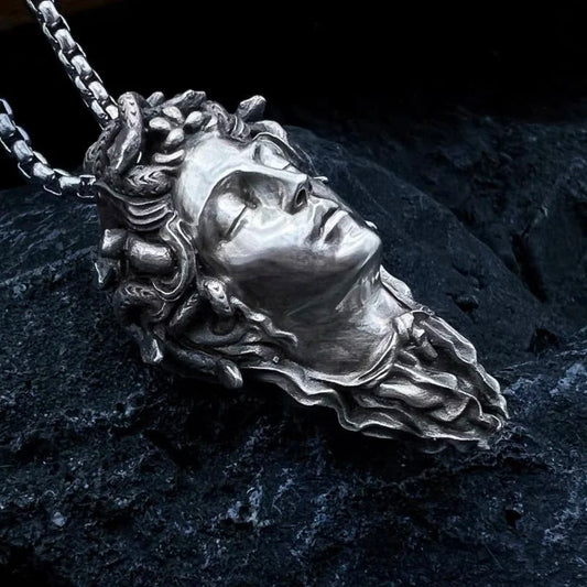 ALDO Clothing Accessories > Sunglasses Mysteries Ancient Greek Medusa Head Handcrafted 925 Sterling Silver Pendant with Chain For Protection