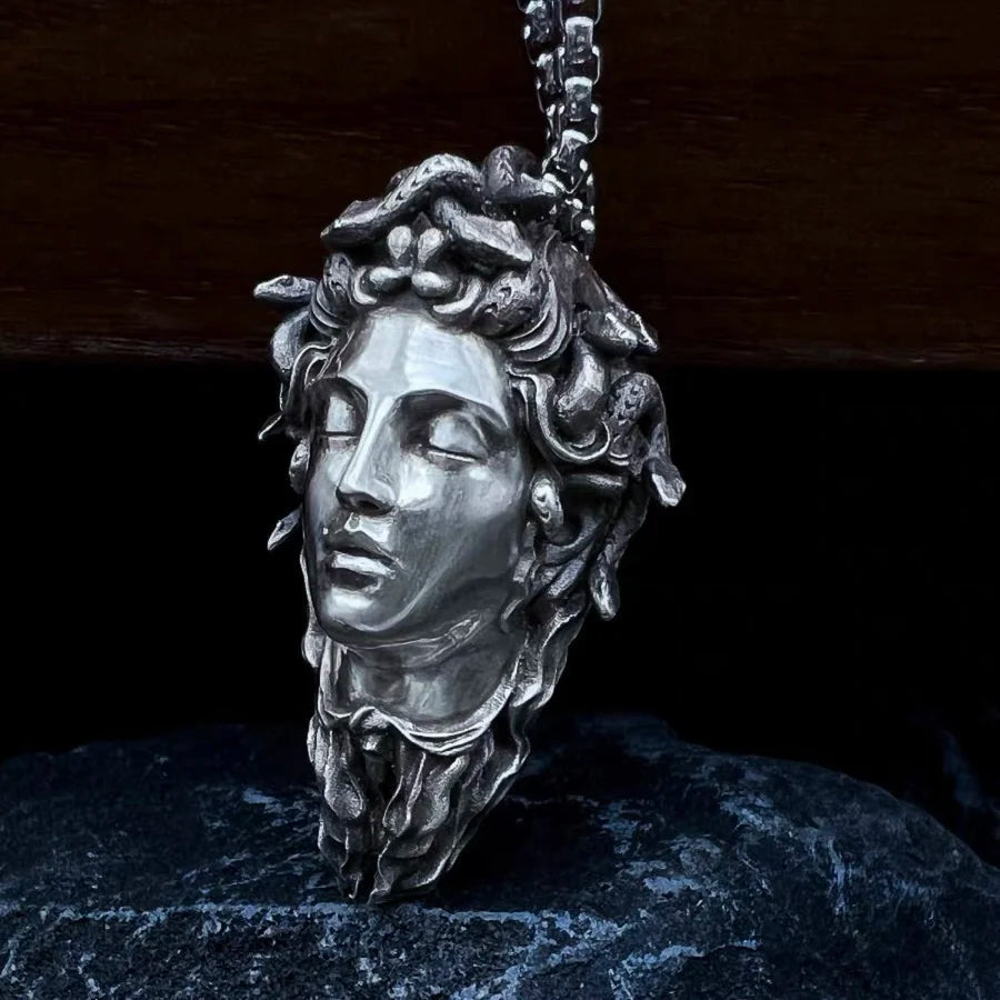 ALDO Clothing Accessories > Sunglasses Mysteries Ancient Greek Medusa Head Handcrafted 925 Sterling Silver Pendant with Chain For Protection