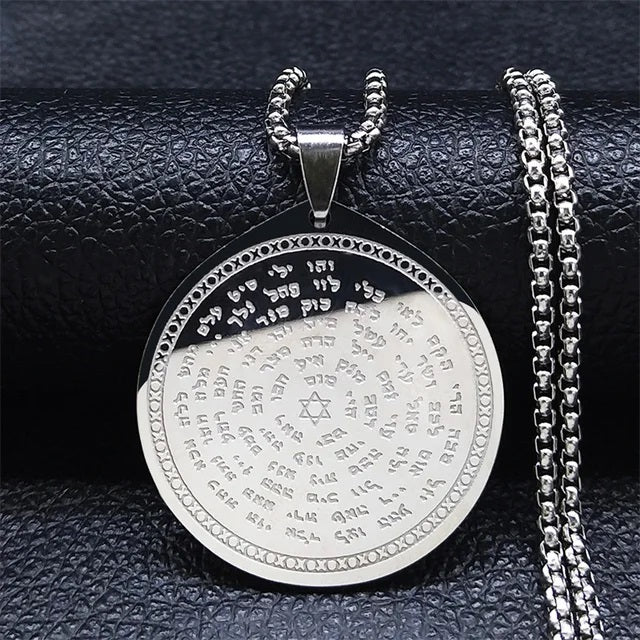 ALDO Clothing Accessories > Sunglasses Silver Kabbalah Seal Pendant Necklass 72 names of God For all Around Protection in Your Life