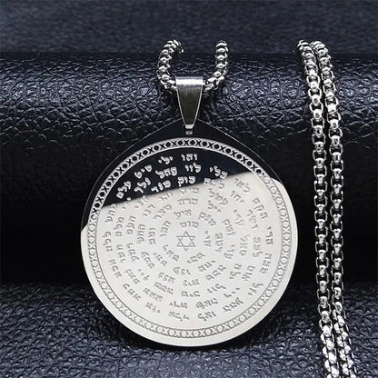 ALDO Clothing Accessories > Sunglasses Silver Kabbalah Seal Pendant Necklass 72 names of God For all Around Protection in Your Life