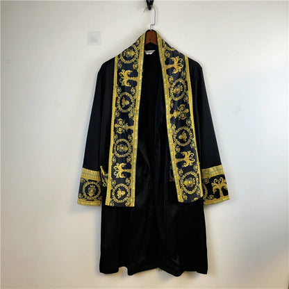 ALDO Clothing > Sleepwear & Loungewear > Robes Luxury Satin Robe With Gold Embroidery
