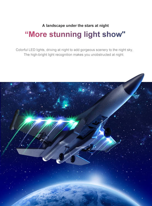 ALDO Creative Arts Collectibles Scale Model 15.5"  x  12.5."  x  5.5" inches / NEW / Foam Radio Controlled Airplane  F-16 Type 2.4GHz 2CH Foam EPP Material with LED Gray Model Aircraft
