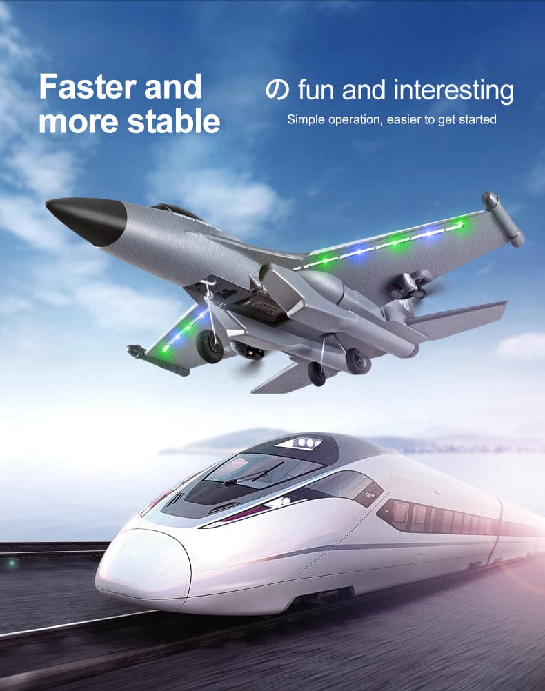 ALDO Creative Arts Collectibles Scale Model 15.5"  x  12.5."  x  5.5" inches / NEW / Foam Radio Controlled Airplane  F-16 Type 2.4GHz 2CH Foam EPP Material with LED Gray Model Aircraft