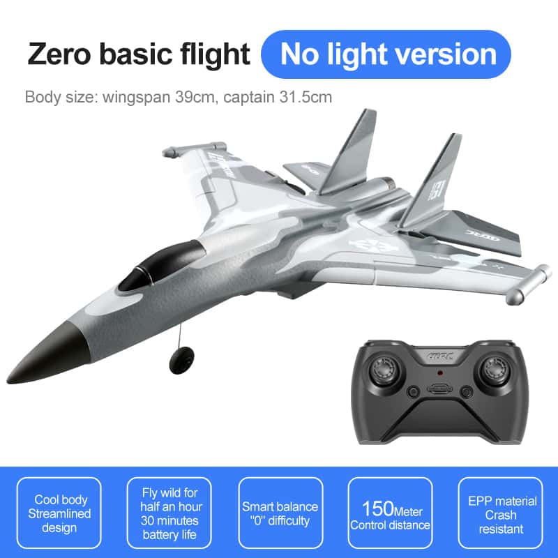 ALDO Creative Arts Collectibles Scale Model 15.5"  x  12.5."  x  5.5" inches / NEW / Foam Radio Controlled Airplane  F-16 Type 2.4GHz 2CH Foam EPP Material with LED Gray Model Aircraft