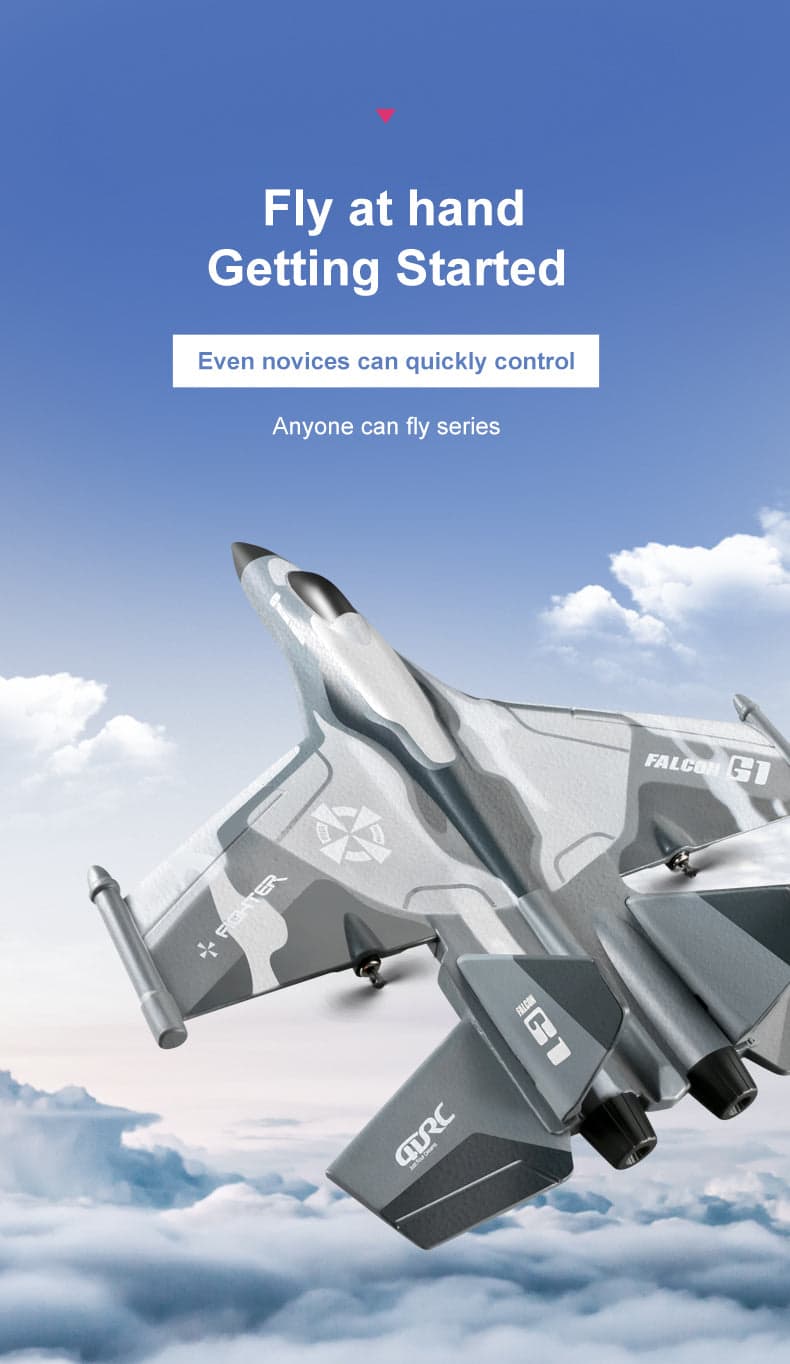 ALDO Creative Arts Collectibles Scale Model 15.5"  x  12.5."  x  5.5" inches / NEW / Foam Radio Controlled Airplane  F-16 Type 2.4GHz 2CH Foam EPP Material with LED Gray Model Aircraft
