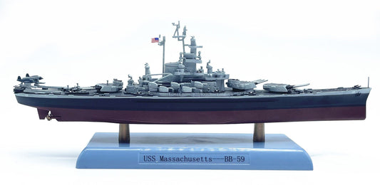 ALDO Creative Arts Collectibles Scale Model 16"Long  x 3"Wide / NEW / diecast metal US Navy Battleship MassachusettsBB-59  Desk Display WWII Ship Diecast Model