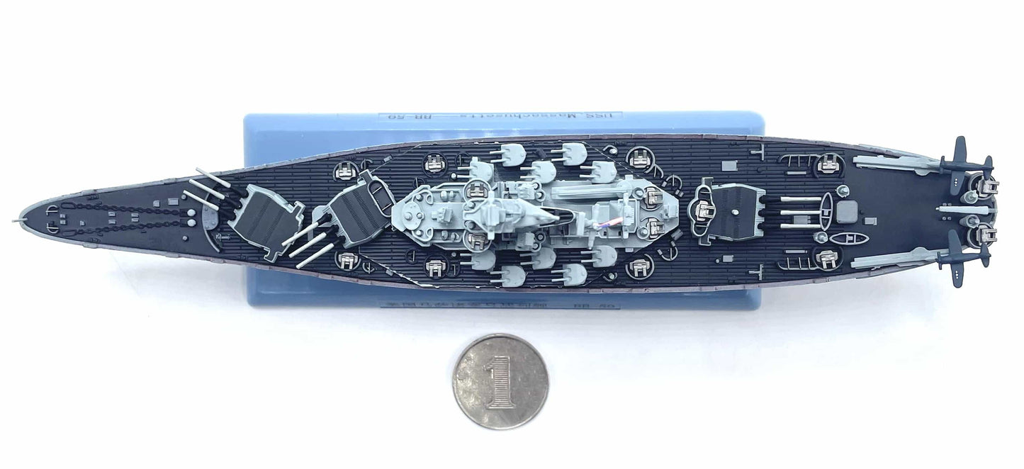 ALDO Creative Arts Collectibles Scale Model 16"Long  x 3"Wide / NEW / diecast metal US Navy Battleship MassachusettsBB-59  Desk Display WWII Ship Diecast Model