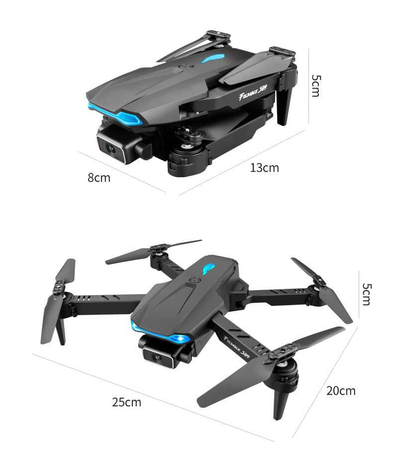 ALDO Creative Arts Collectibles Scale Model 25*20*5cm the arm is not folded/13*8*5cm (double arms folded / NEW / ABC FPV Wi-Fi S89 Pro Drone Black With 1080P 1B Professional HD Dual Camera  Aircraft Foldable Quadcopter Aircraft