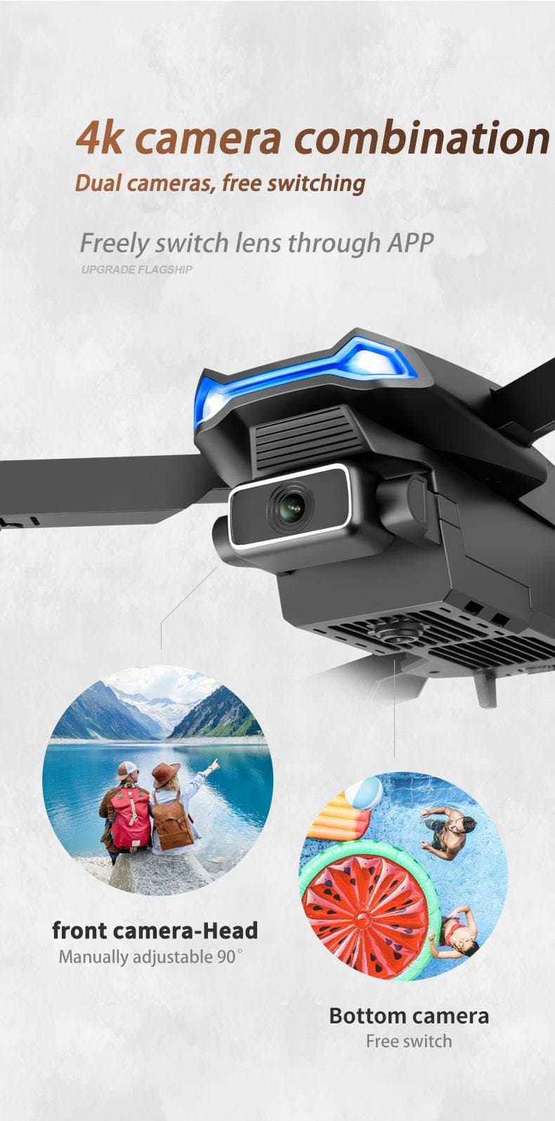 ALDO Creative Arts Collectibles Scale Model 25*20*5cm the arm is not folded/13*8*5cm (double arms folded / NEW / ABC FPV Wi-Fi S89 Pro Drone Black With 1080P 1B Professional HD Dual Camera  Aircraft Foldable Quadcopter Aircraft