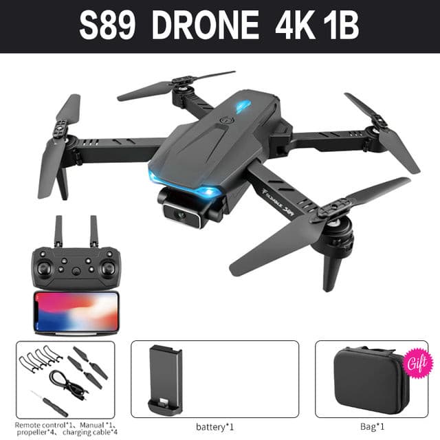 ALDO Creative Arts Collectibles Scale Model 25*20*5cm the arm is not folded/13*8*5cm (double arms folded / NEW / ABC FPV Wi-Fi S89 Pro Drone Black With 1080P 1B Professional HD Dual Camera  Aircraft Foldable Quadcopter Aircraft