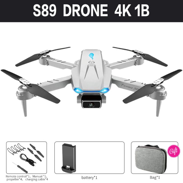 ALDO Creative Arts Collectibles Scale Model 25*20*5cm the arm is not folded/13*8*5cm (double arms folded / NEW / ABC Pro Drone Gray FPV Wi-Fi S89 With 4k1B Professional HD Dual Camera Aircraft Foldable Quadcopter Aircraft