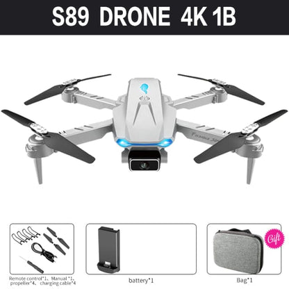 ALDO Creative Arts Collectibles Scale Model 25*20*5cm the arm is not folded/13*8*5cm (double arms folded / NEW / ABC Pro Drone Gray FPV Wi-Fi S89 With 4k1B Professional HD Dual Camera Aircraft Foldable Quadcopter Aircraft