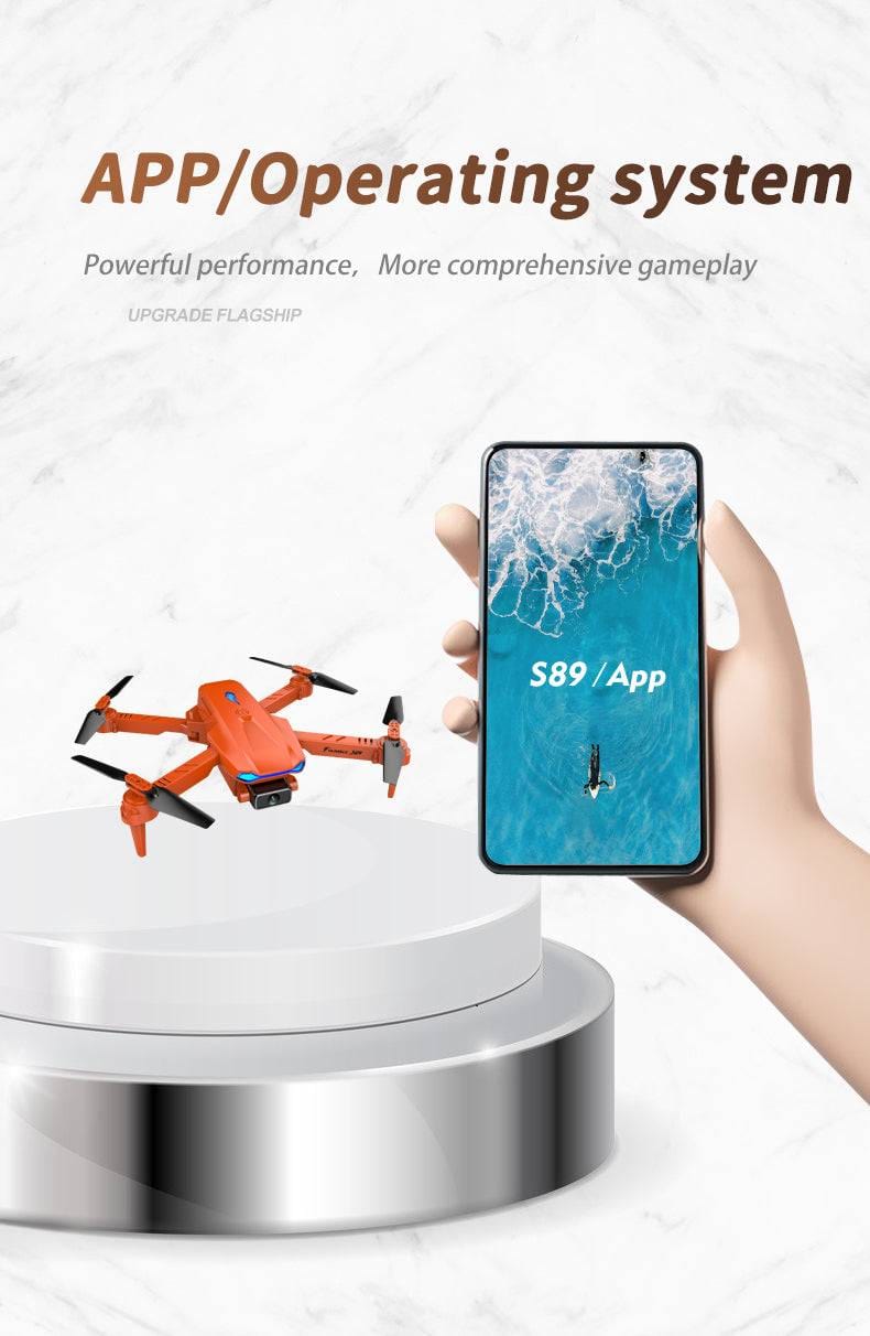 ALDO Creative Arts Collectibles Scale Model 25*20*5cm the arm is not folded/13*8*5cm (double arms folded / NEW / ABC Pro Drone Gray FPV Wi-Fi S89 With 4k1B Professional HD Dual Camera Aircraft Foldable Quadcopter Aircraft