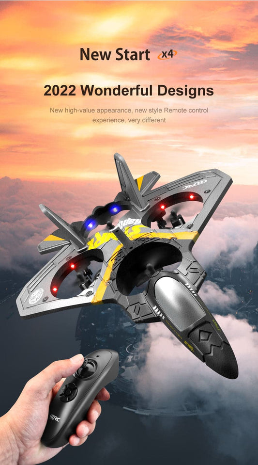 ALDO Creative Arts Collectibles Scale Model 6.5" x 3.3" x 3" inches / NEW / Metal and Plastic Radio Controlled Airplane  V17 Gravity Sensing Aerobatic Fighter with LED Gray Model Aircraft