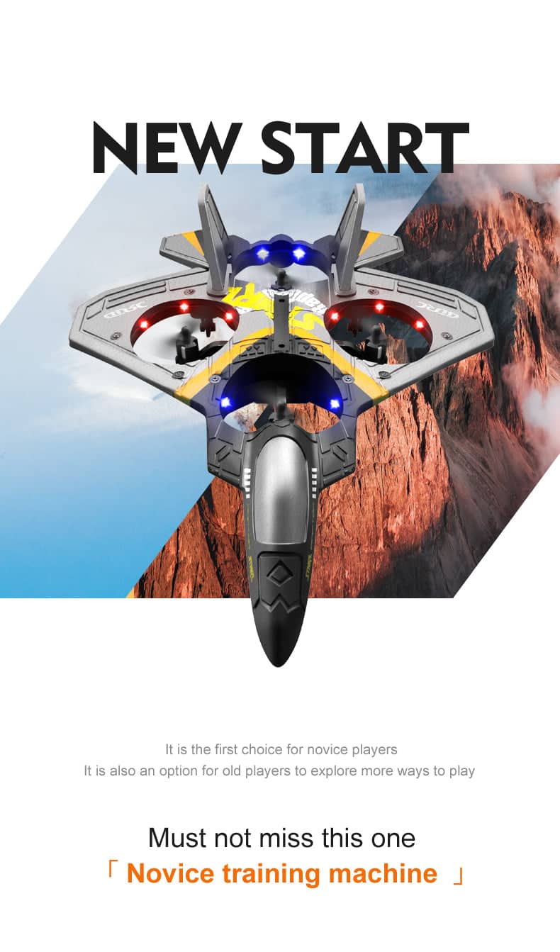 ALDO Creative Arts Collectibles Scale Model 6.5" x 3.3" x 3" inches / NEW / Metal and Plastic Radio Controlled Airplane  V17 Gravity Sensing Aerobatic Fighter with LED Gray Model Aircraft