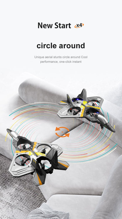 ALDO Creative Arts Collectibles Scale Model 6.5" x 3.3" x 3" inches / NEW / Metal and Plastic Radio Controlled Airplane  V17 Gravity Sensing Aerobatic Fighter with LED Gray Model Aircraft
