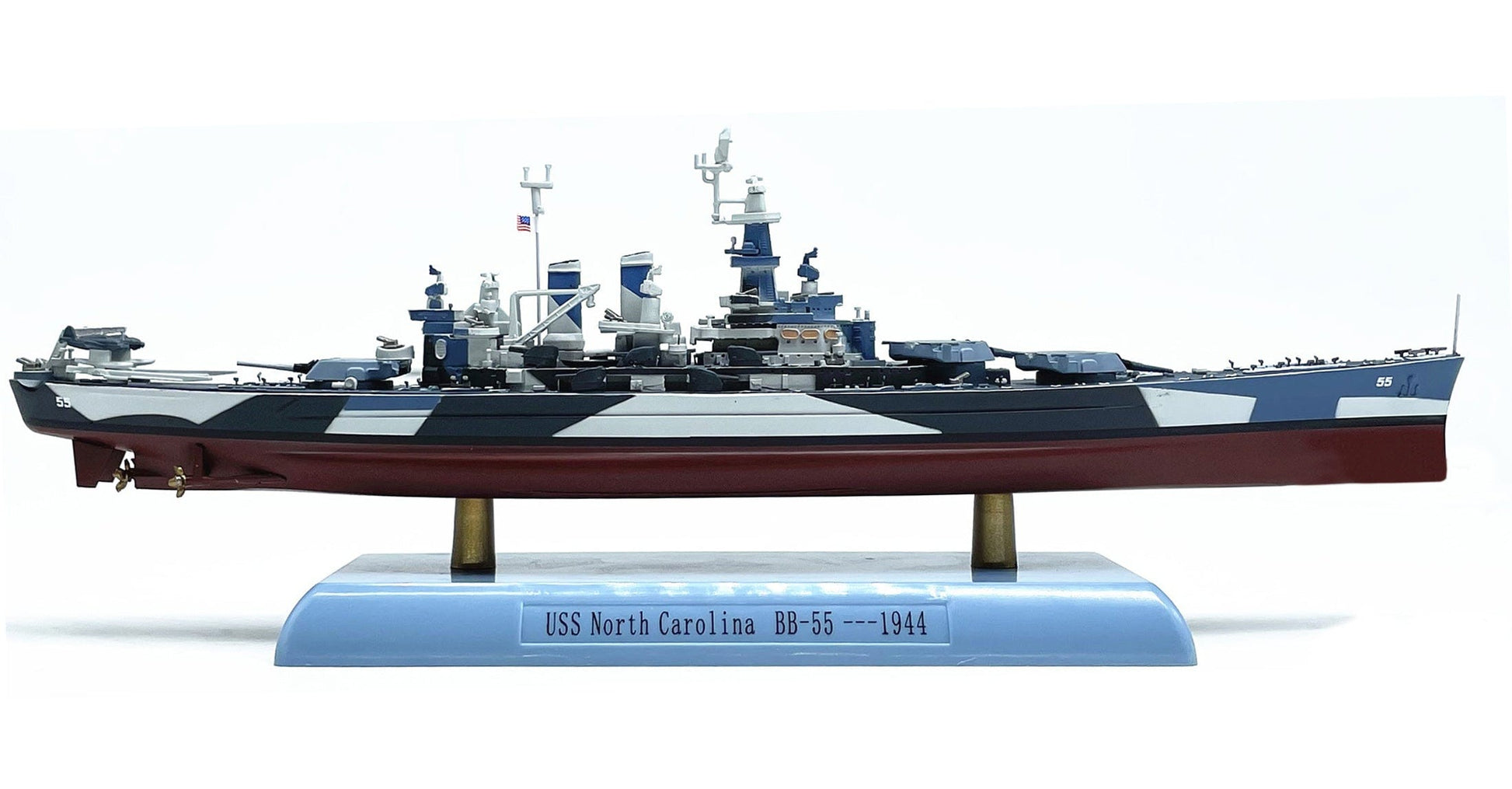 ALDO Creative Arts Collectibles Scale Model 9" long and  2" wide / NEW / Diecast metal and plastic US Navy Battleship USS North Carolina Desk Display WWII Ship Model Assembled